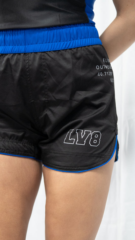 Women's Elevate V1. Fight Shorts. Blue